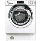 Hoover H-Wash 300 Hbws48D1Ace 8Kg Load, 1400Rpm Spin Integrated Washing Machine - Quick Washes, Hygiene Cycles, 16 Programmes - White With Chrome Door