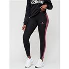 Adidas Sportswear Womens 3 Stripe Leggings - Black/Pink
