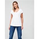V By Very Premium Cupro T-Shirt - White