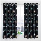 Catherine Lansfield Game Over Reversible Eyelet Curtains - Multi