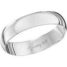The Love Silver Collection Personalised 925 Sterling Silver Wedding Band 4Mm