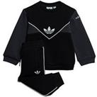 Adidas Originals Infant Adicolor Colour Block Crew Set - Black/Grey