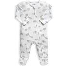 Mamas & Papas Baby Unisex Elephant Print Sleepsuit - White