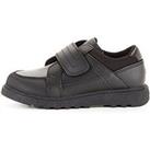 Everyday Toezone Wide Fit Younger Boys Chunky Sole Strap Leather School Shoes - Black