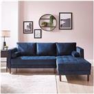 Very Home New Orleans Fabric 3 Seater Right Hand Chaise Sofa - Navy