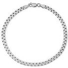 The Love Silver Collection Men'S Sterling Silver Rhodium Plated 3.6Mm Square Link Chain Bracelet 8 I
