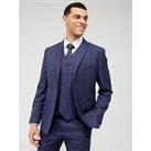 Very Man Check Slim Fit Suit Jacket - Navy