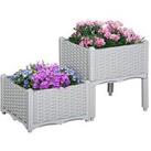 Outsunny Raised Flower Bed Vegetable Herb Plant Stand Lightweight - 40L X 40W X 44H Cm