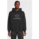 Converse Embroidered Loose Fit Star Chevron Pullover Hoodie - Black