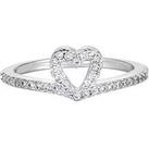Simply Silver Sterling Silver 925 Cubic Zirconia Open Heart Ring