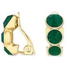 Jon Richard Gold Plated Graduated Emerald Cubic Zirconia Round Clip Earrings