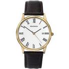 Sekonda Men'S Brown Leather Upper Strap With White Dial Watch