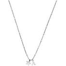 The Love Silver Collection Sterling Silver Initial Star Charm Necklace 45Cm