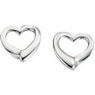 The Love Silver Collection Sterling Silver Open Heart Earrings