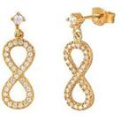 The Love Silver Collection 18Ct Gold Plated Sterling Silver Figure Of 8 Infinity Cz Drop Earrings