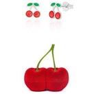 The Love Silver Collection Sterling Silver Enamelled Cherry Stud Earrings With A Novelty Gift Box