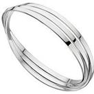 The Love Silver Collection Sterling Silver Triple Russian Wedding Bangle - Flat Bands