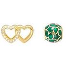 The Love Silver Collection 18Ct Gold Plated Sterling Silver Pack Of 2 Bracelet Charms