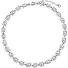 The Love Silver Collection Sterling Silver Square Cubic Zirconia Adjustable Bracelet