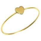 The Love Silver Collection 18Ct Gold Plated Sterling Silver Heart Bangle