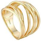 The Love Silver Collection 18Ct Gold Plated Sterling Silver Multi-Band Ring