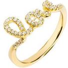 The Love Silver Collection 18Ct Gold Plated Sterling Silver Love Cubic Zirconia Ring