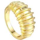 The Love Silver Collection 18Ct Gold Plated Sterling Silver Textured Ring