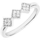 The Love Silver Collection Sterling Silver Triple Diamond-Shaped Cubic Zirconia Ring