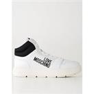 Love Moschino 90S Style High Top Trainer - White And Black