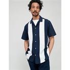 Very Man Block Stripe Shirt - Navy/White