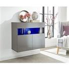 Gfw Galicia Wall Hanging Sideboard With Led Light - Grey