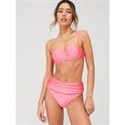 South Beach Southbeach Pink Moulded Cup Wired Bikini With Folded Highwaist Brief