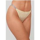 Tommy Jeans Essential Lace Thong - Yellow