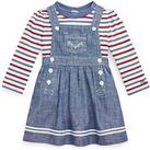 Ralph Lauren Baby Girls Jersey T-Shirt And Chambray Dress Set - Blue
