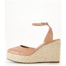 V By Very Closed Toe Studded High Wedge Sandals - Nude
