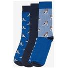 Barbour 3-Pack Beagle Dog Crew Socks Set - Blue