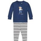 Ralph Lauren Baby Girls Bear Sweatshirt And Striped Leggings Set - Multi