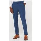 Peter Werth X Very Slim Fit Check Suit Trouser - Navy