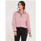 Lucy Mecklenburgh X V By Very Crinkle Nylon Track Overhead Jacket - Pink