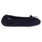 Totes Isotoner Popcorn Terry Ballet Slippers - Black