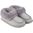 Totes Isotoner Ladies Moccasin Bootie Slippers - Grey