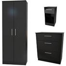 Swift Montreal Gloss 3 Piece Ready Assembled Package &Ndash; 2 Door Wardrobe, 3 Drawer Chest And