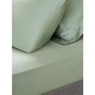 Very Home Luxury 400 Thread Count Soft Touch Sateen 32 Cm Extra Deep Fitted Sheet In Sage Green