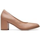 Clarks Freva55 Court Shoes - Praline Leather