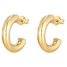 Seol + Gold 18Ct Gold Plated Sterling Silver 20Mm Half-Hoop Studs