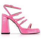 Office Heirloom Croc Block Heel Platform Sandals - Pink