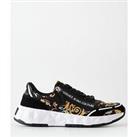 Versace Jeans Couture Atom Zip Detail Runner Trainers - Black/Gold