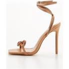Public Desire Royalty Wide Fit Bow Front Strappy Heels - Nude