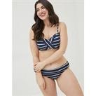 Fatface Breton Reversible Stripe Bikini Bottom - Navy