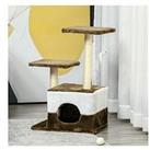Pawhut Cat Tree Tower Kitten House Scratching Posts With Condo Perch Interactive Mouse Toy, 45 X 33 